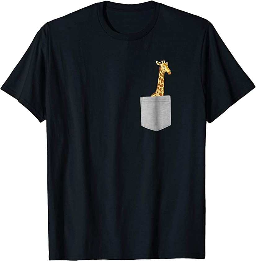 Pocket Giraffe T-Shirt – Funny Tall Animal Giraffe Lover Tee