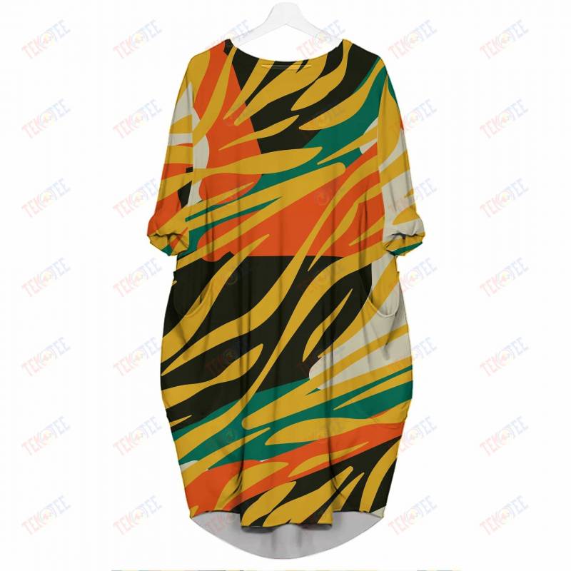 Temotee African Fabric Animal Skin 2 – Black Woman 3D Pocket Dress Afro Girl Shirt African American Woman Gift Idea TMT5162