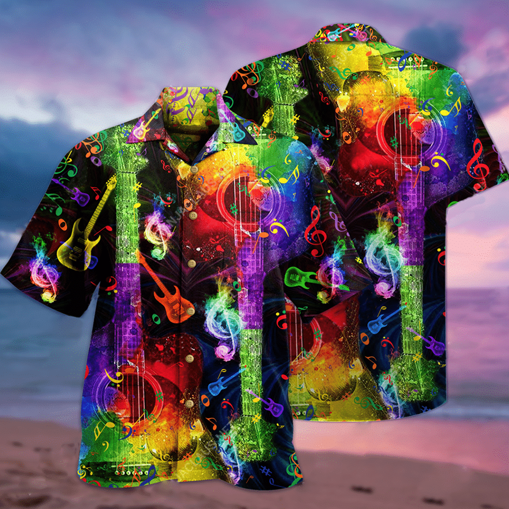Beach Shirt Check Out This Awesome Amazing Rainbow Guitar Unisex Hawaiian Shirt