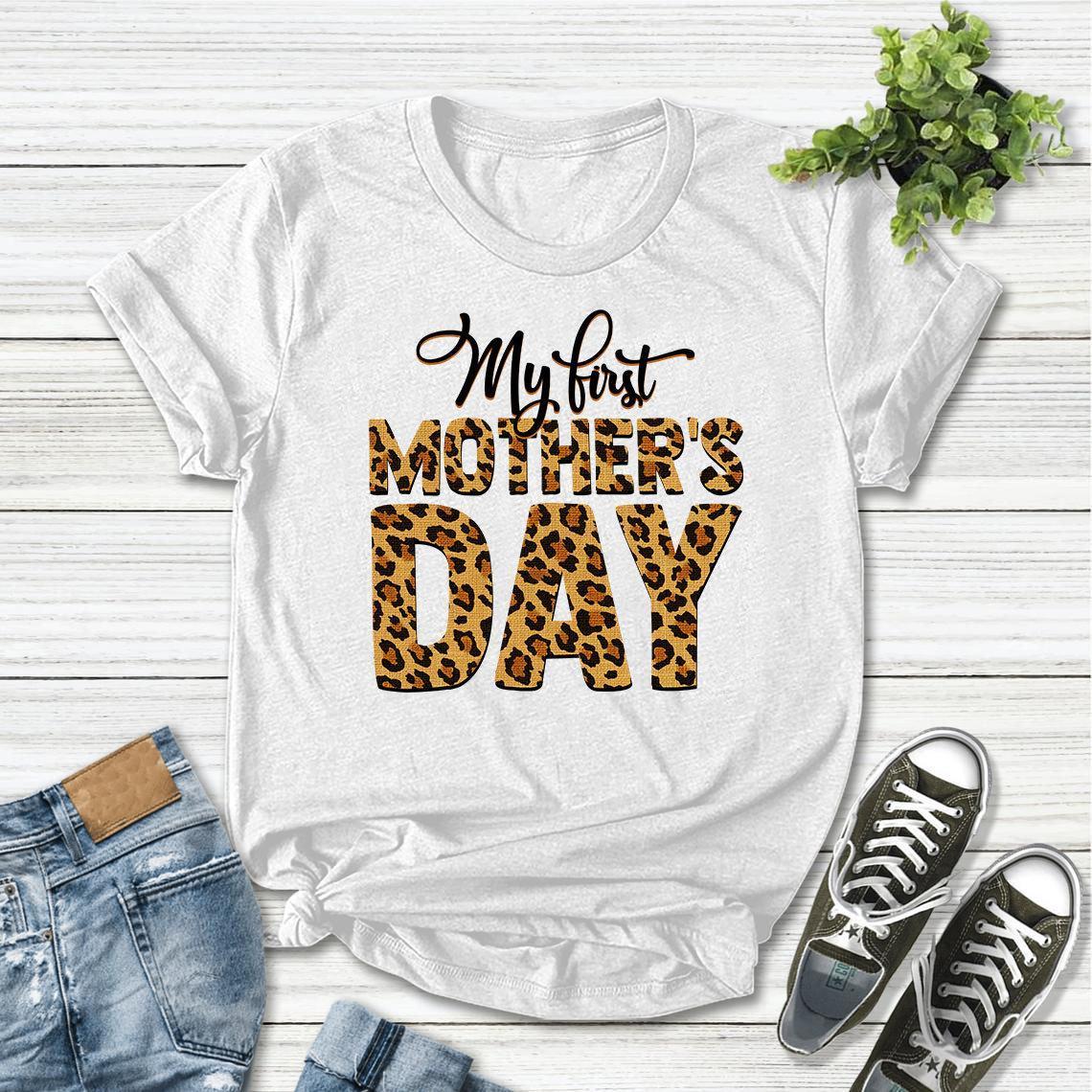 My First Mother’S Day Leopard Graphic Unisex T-Shirt Hoodie All Color Plus Size Up To S-5Xl