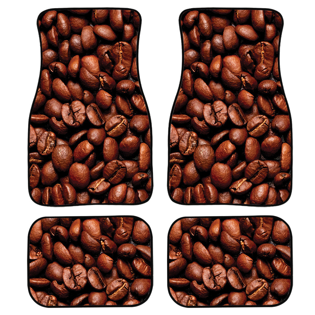 Coffee Beans Print Front And Back Car Floor Mats, Front Car Mat