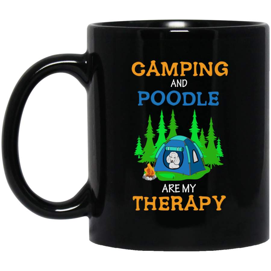 Camping And Poodle Are My Therapy Mugs