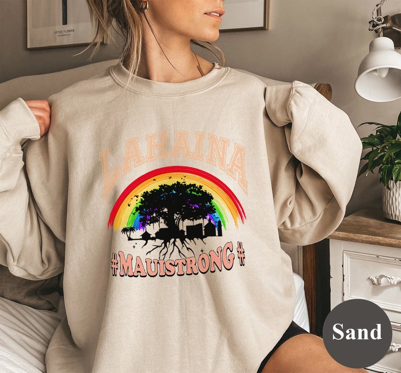 Maui Strong Lahaina Sweatshirt, Maui Hawaii Shoreline Sweatshirt, Support Maui Fire Victims Sweatshirt, Maui Love & Peace Awareness Sweatshirt Sws2129