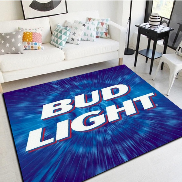 Bud Light Logo Area Rug, Living Room Bedroom Carpet, Home Floor Decor