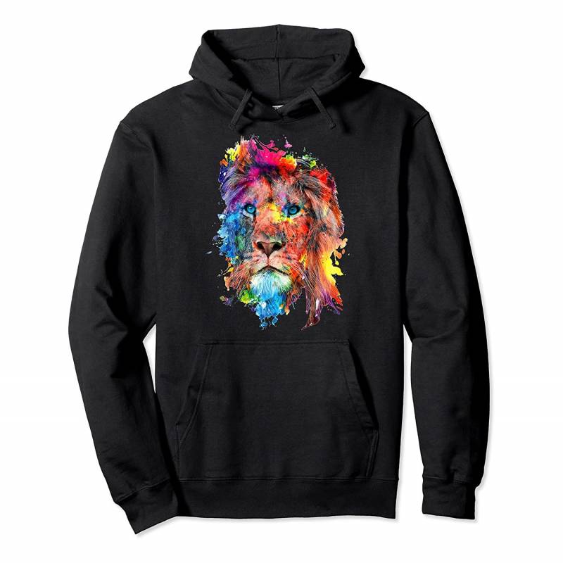 Awesome Colored Lion Head  Art Design Pullover Hoodie, T-Shirt, Sweatshirt