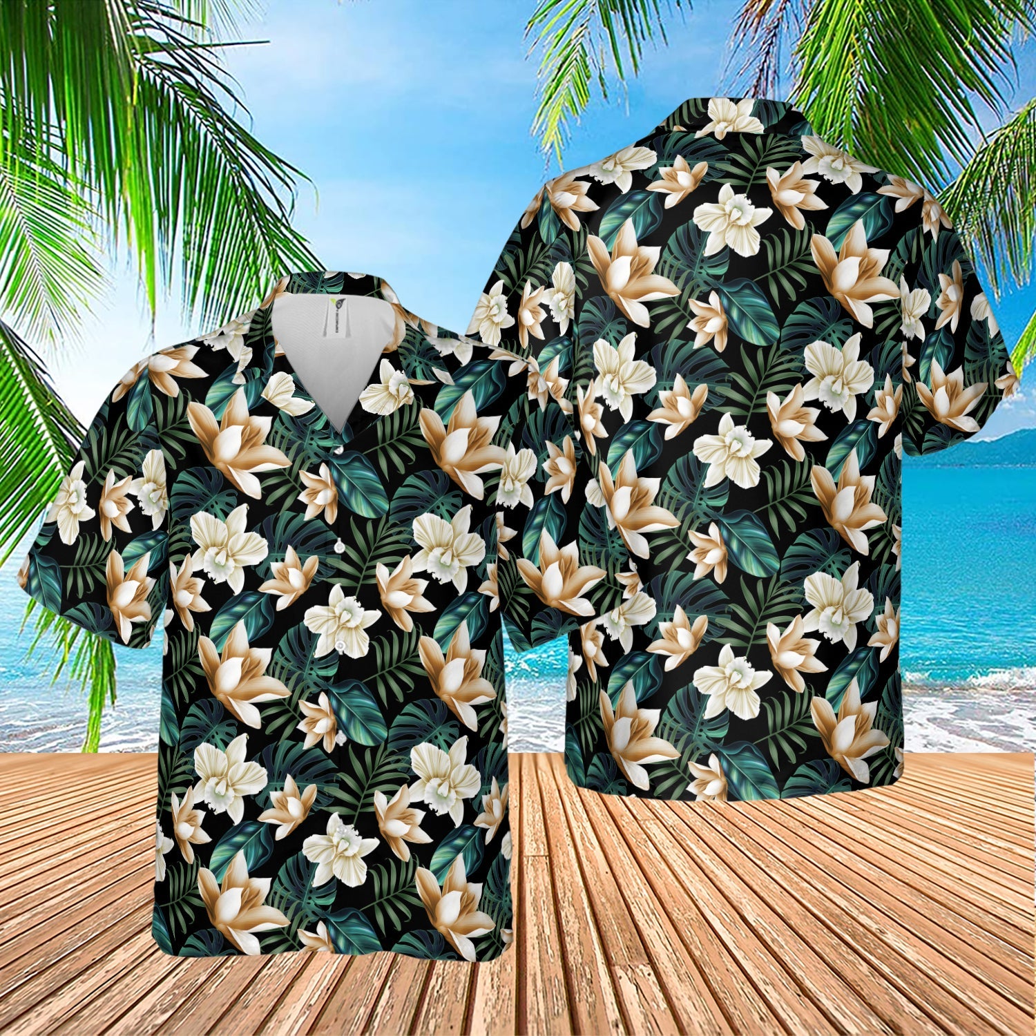 Black Floral Hawaii Gift Idea For Him Ha48830