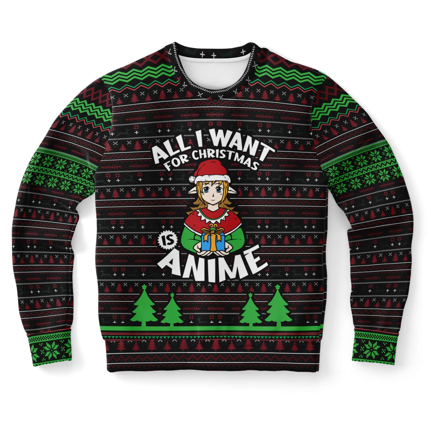 All I Want For Christmas Is Anime Ugly Christmas Sweater