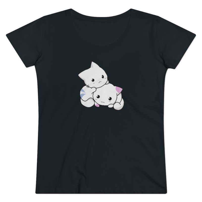 Cute Kittens Hugging Woman Organic Tshirt