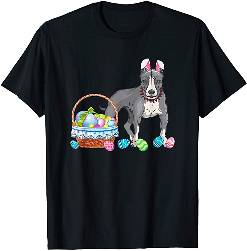 Cute Bunny Pitbull Easter Eggs Easter Day Dog Lovers Gift T-Shirt