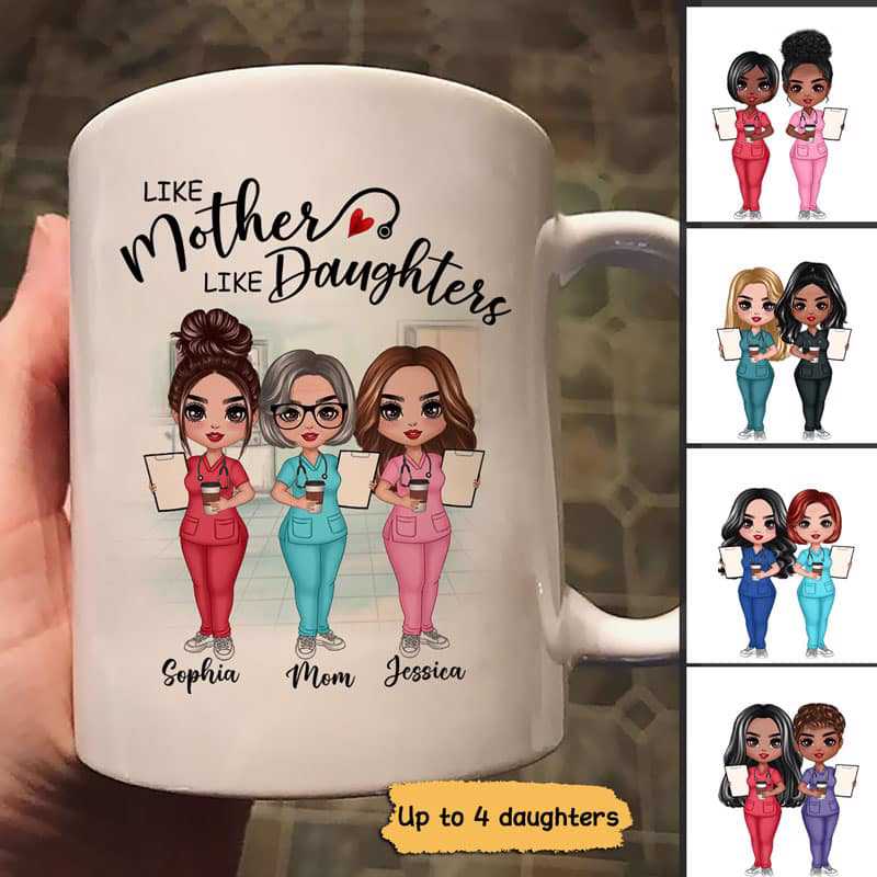 Doll Mother And Daughters Nurse Personalized Mug