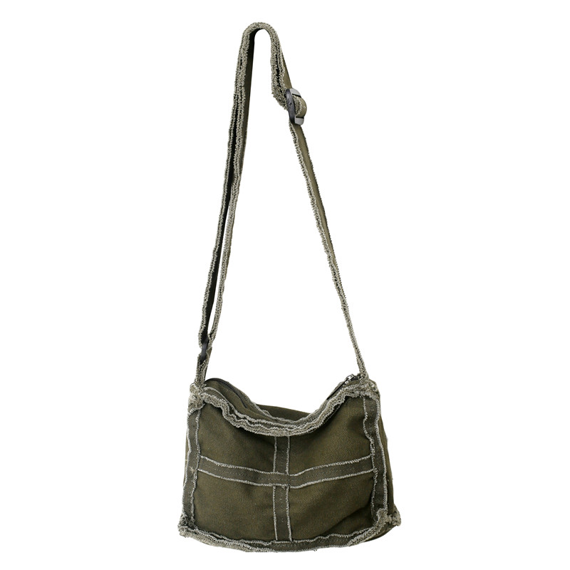 Women Little Canvas Shoulder Bag Female Thick Cloth Small Messenger Bag Retro Vintage Crossbody Bags Cute Zipper Purse For Girls alx