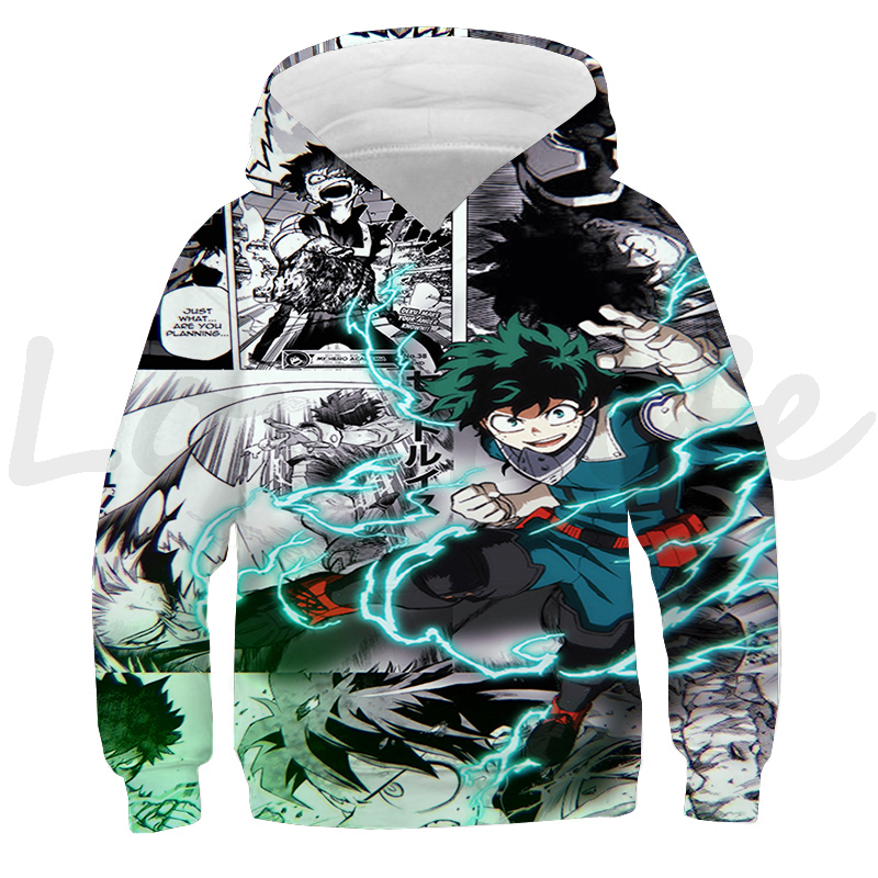 Boku No Hero Academia 3D Printed Hoodies Anime Izuku Deku Pullovers Boys Girls Harajuku Streetwear My Hero Academia Sweatshirts alx