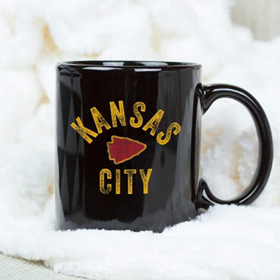 Cool KC Arrowhead Vintage Kansas City Pro Red Kc 2020 Champs Black Mug