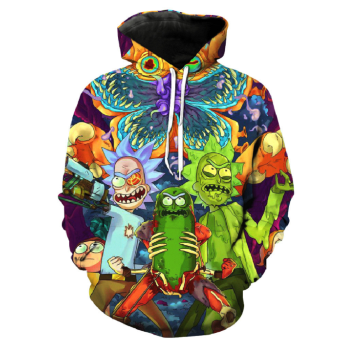 Colorful Rick And Morty Pullover Hoodie