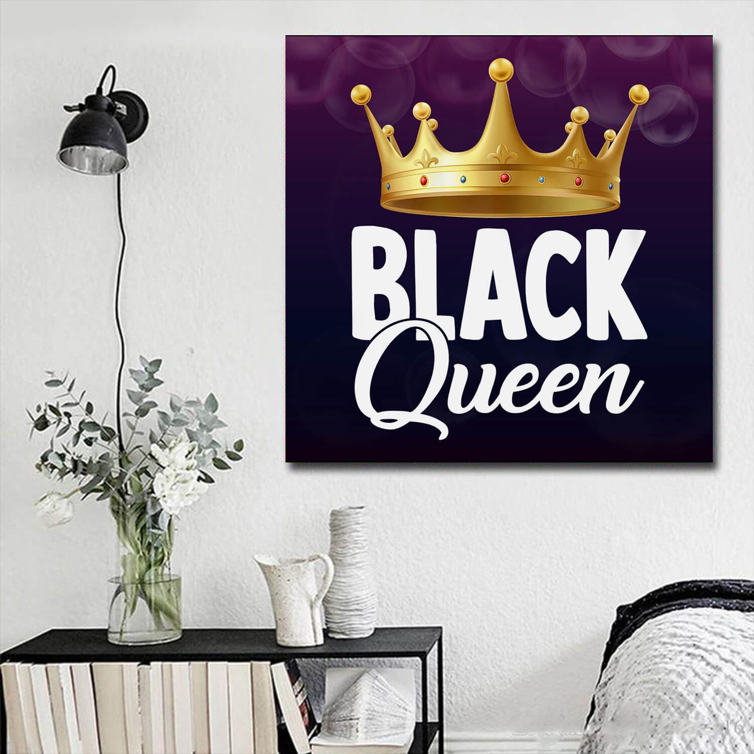 African American Canvas Art Black Queen Melanin Black History Month Afrocentric Home Decor WBG2849