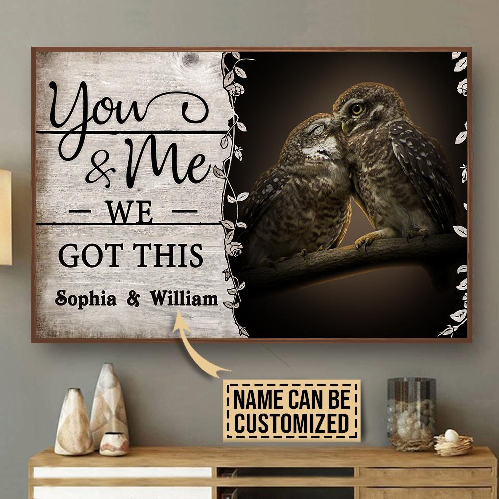 Aeticon Gifts Personalized Owl You And Me Canvas Mom Dad Gift Home Decor