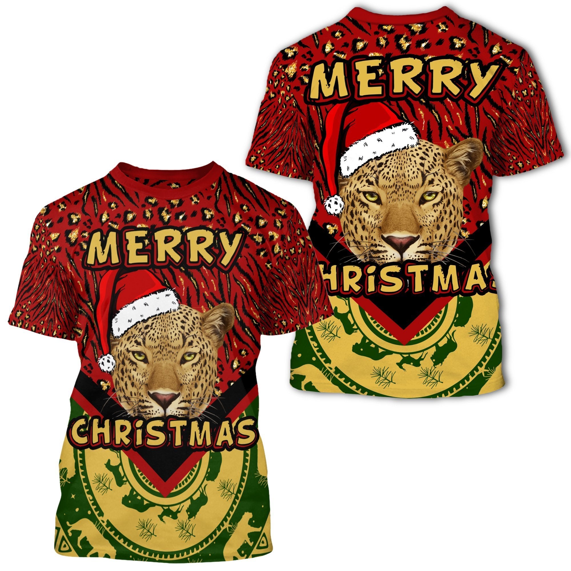 Greek Life T-Shirt – Christmas Leopard Women Pareeshy T-Shirt