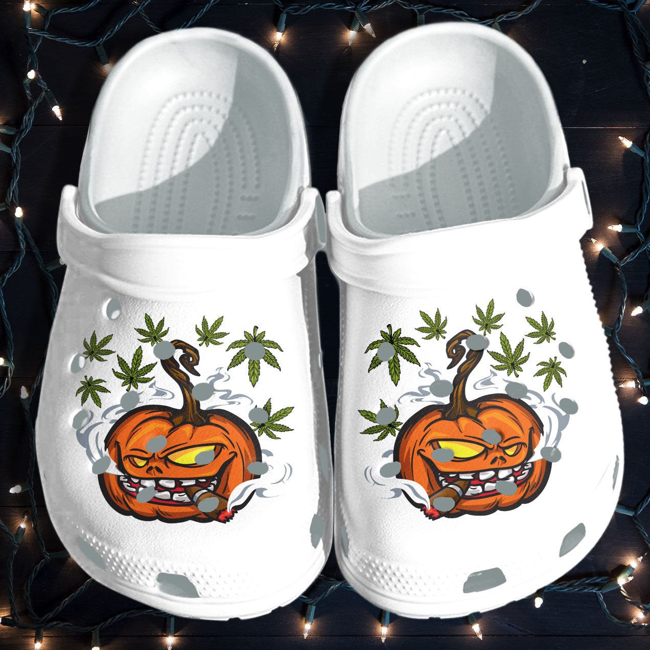 Pumpkin Smoking Funny Weed Tattoo Halloween Crocs Shoes Clogs Gift – Cr-Pksmoking – Gigo Smart