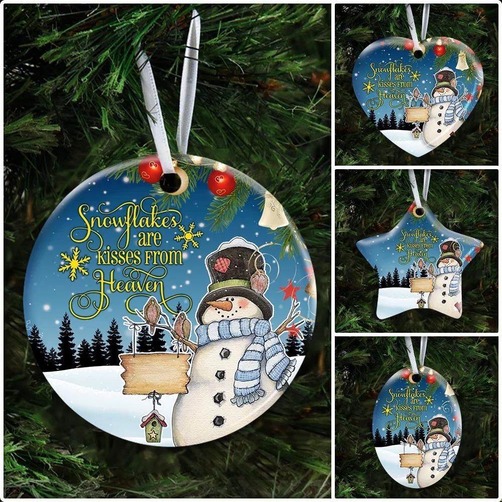 Snowflakes Are Kisses From Heaven Ceramic Ornament Christmas Home Decor