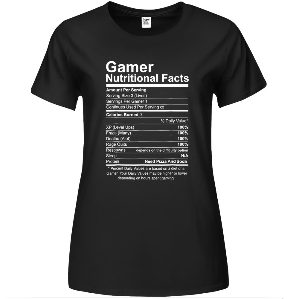 Nutritional Facts Shirt, Gamer Nutrition Facts Shirt, Gamer Nutritional Facts Cool Gamer Video Game Shirts Premium Womens T Shirts