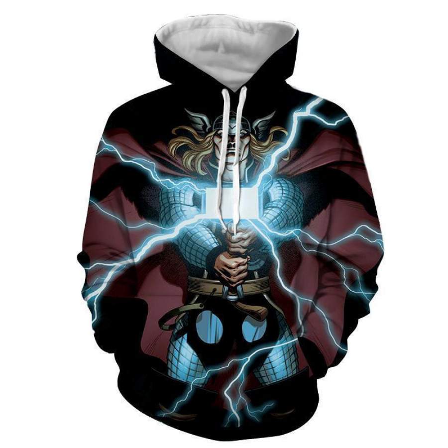 Thor Hoodies – 3D Printed Hoodie – Thunder Thor