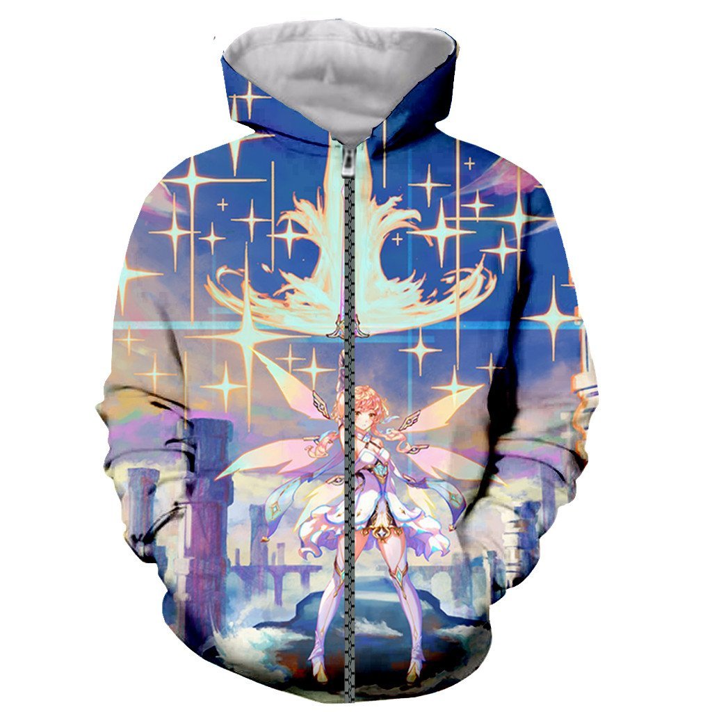 3D Print Fashion Genshin Impact Long Sleeves Zipper Hoodies