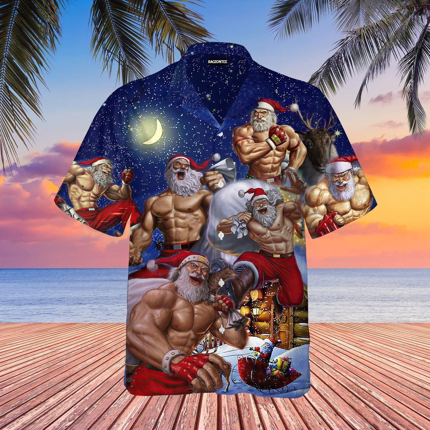 No Lift Gift Christmas Workout Santa Hawaii Shirt For Men Women Ha1774