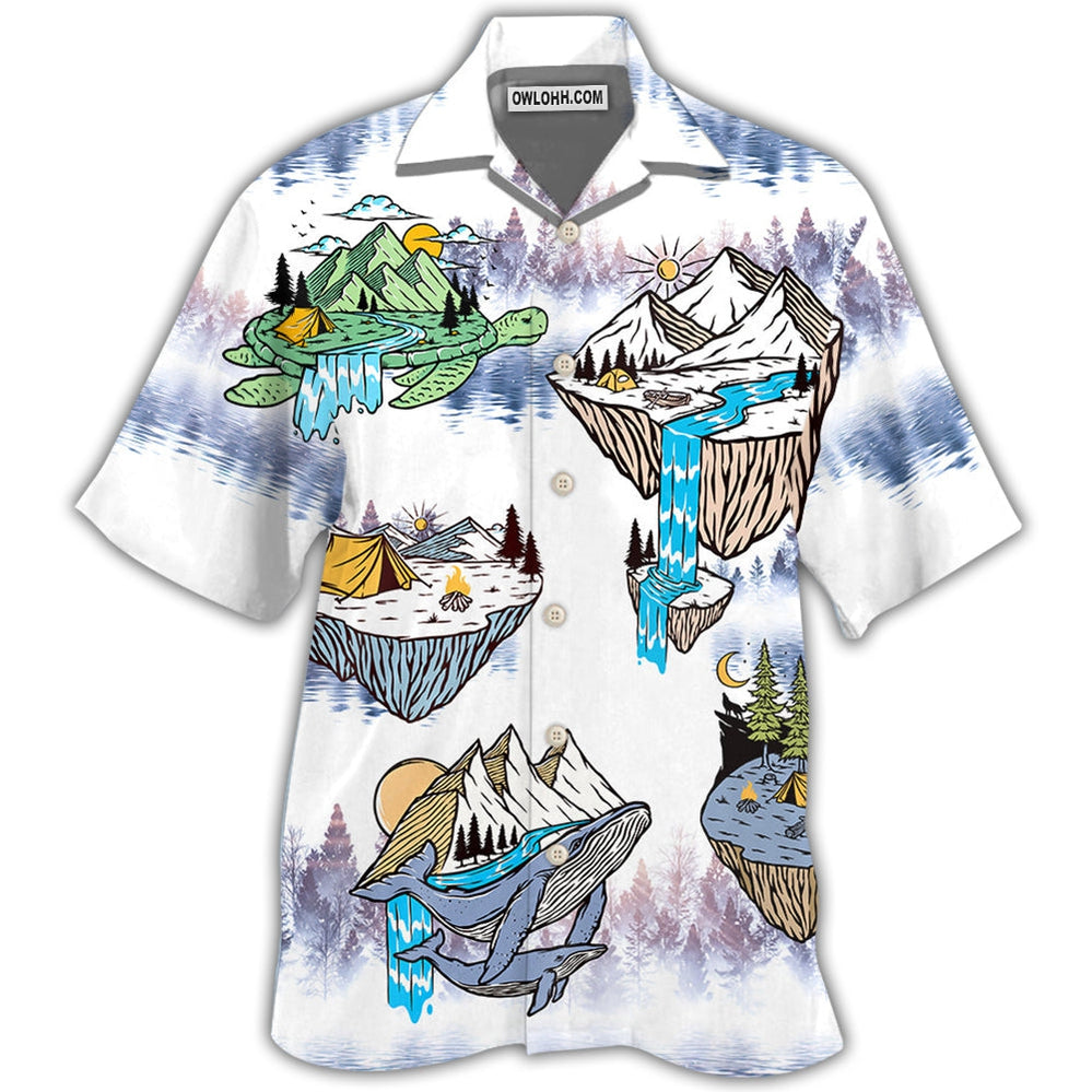 Camping Turtle And Shark – Hawaiian Shirt  – Owl Ohh