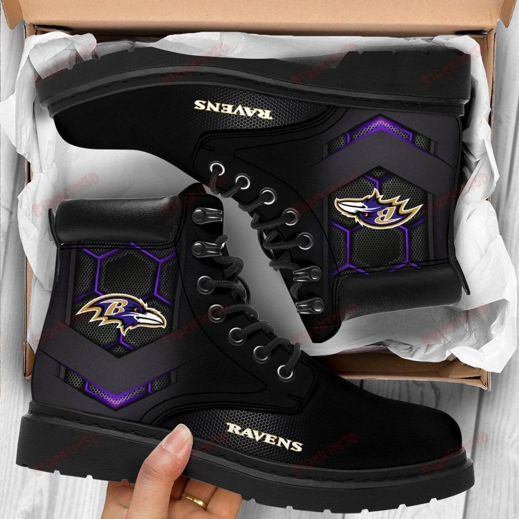 Baltimore Ravens Boots – Premium Shoes/ Premium Leather Boots – Gift For Sports Lovers 398