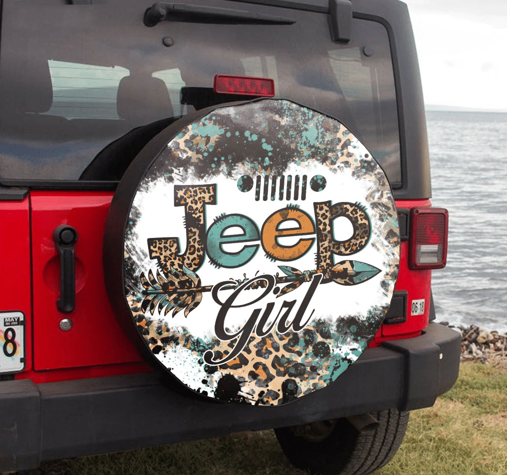 Brown Jp Girl Leopard Pattern Spare Tire Cover