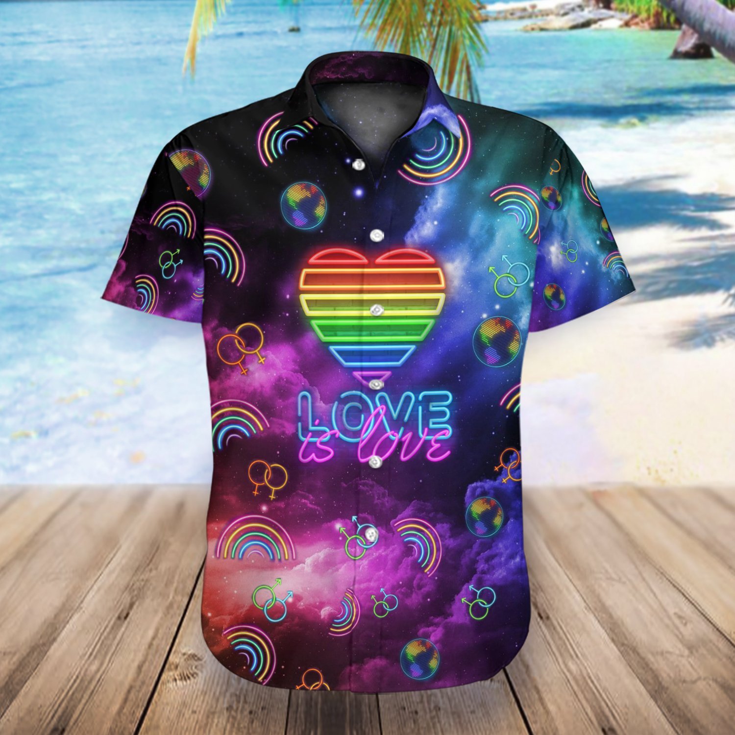 Lgbt Galaxy Love Is Hawaiian Shirt Ha93656