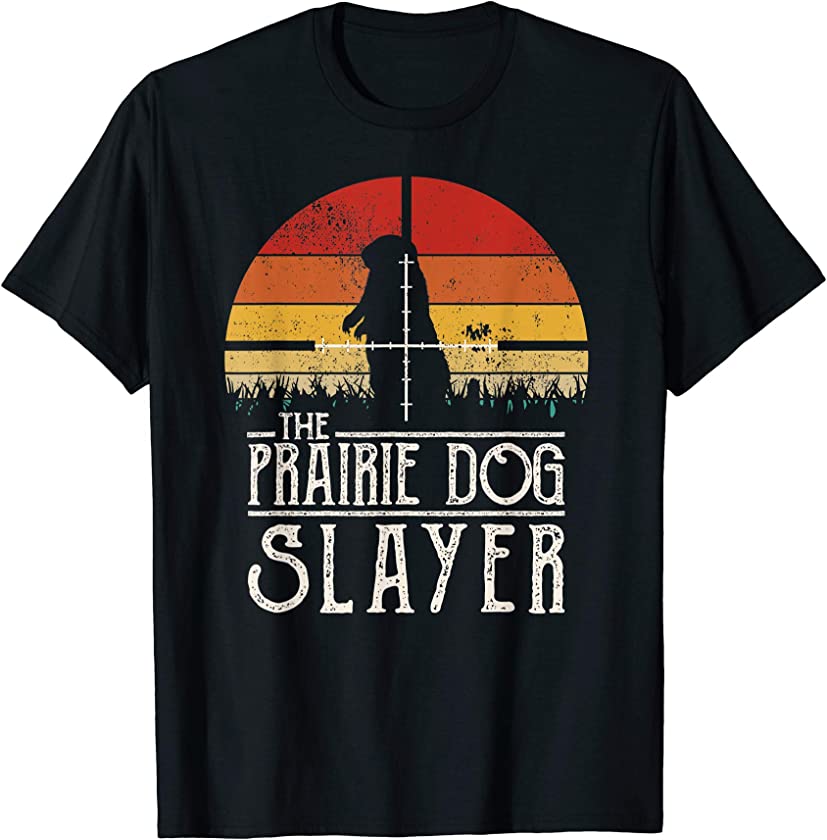 Vintage Sunset Prairie Dog Hunting Prairie Dog Slayer T-Shirt