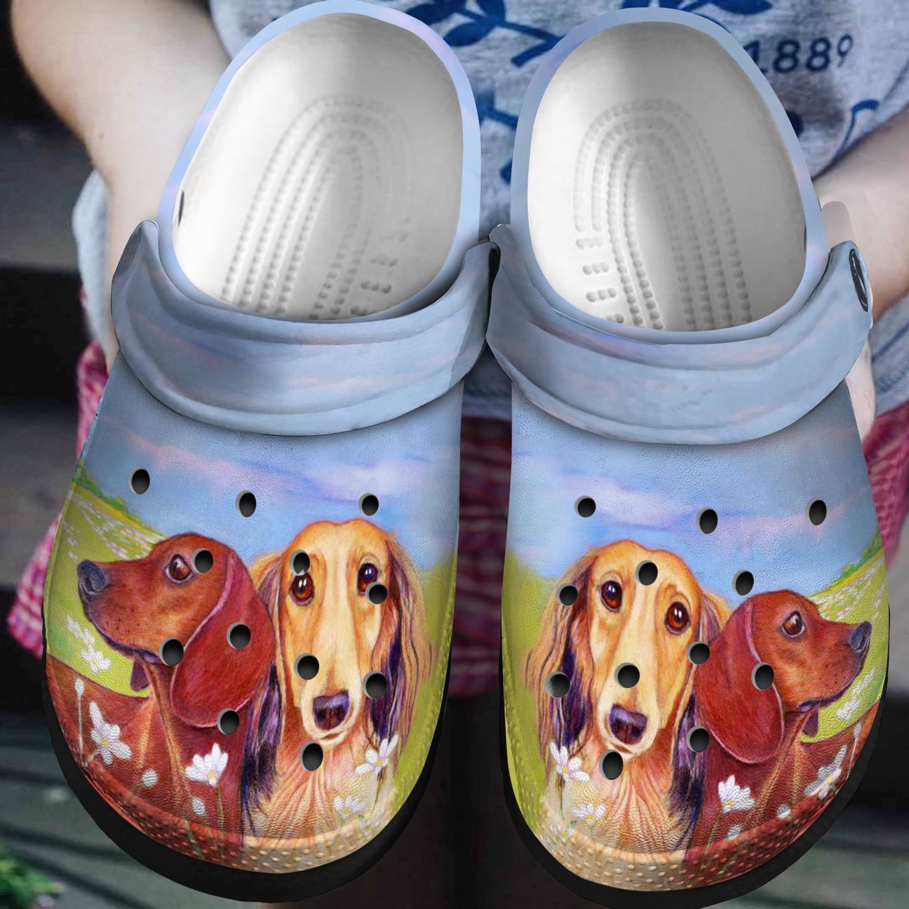 Dachshund Personalized Clog, Custom Name, Text, Color, Number Fashion Style For Women, Men, Kid, Print 3D Lovely Dachshunds