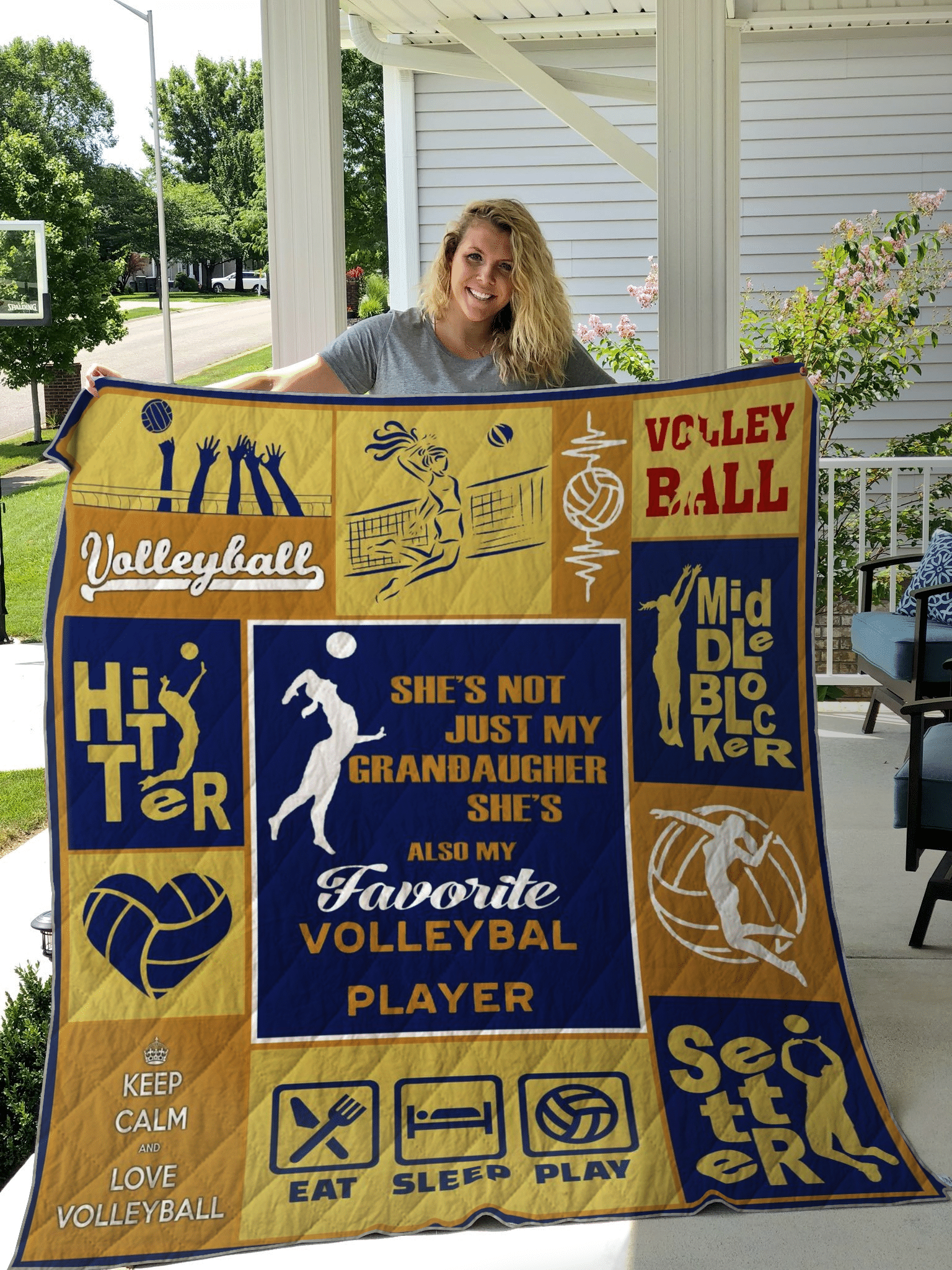 My Granddaughter My Favorite Volleyball CL18100489MDQ Quilt Blanket