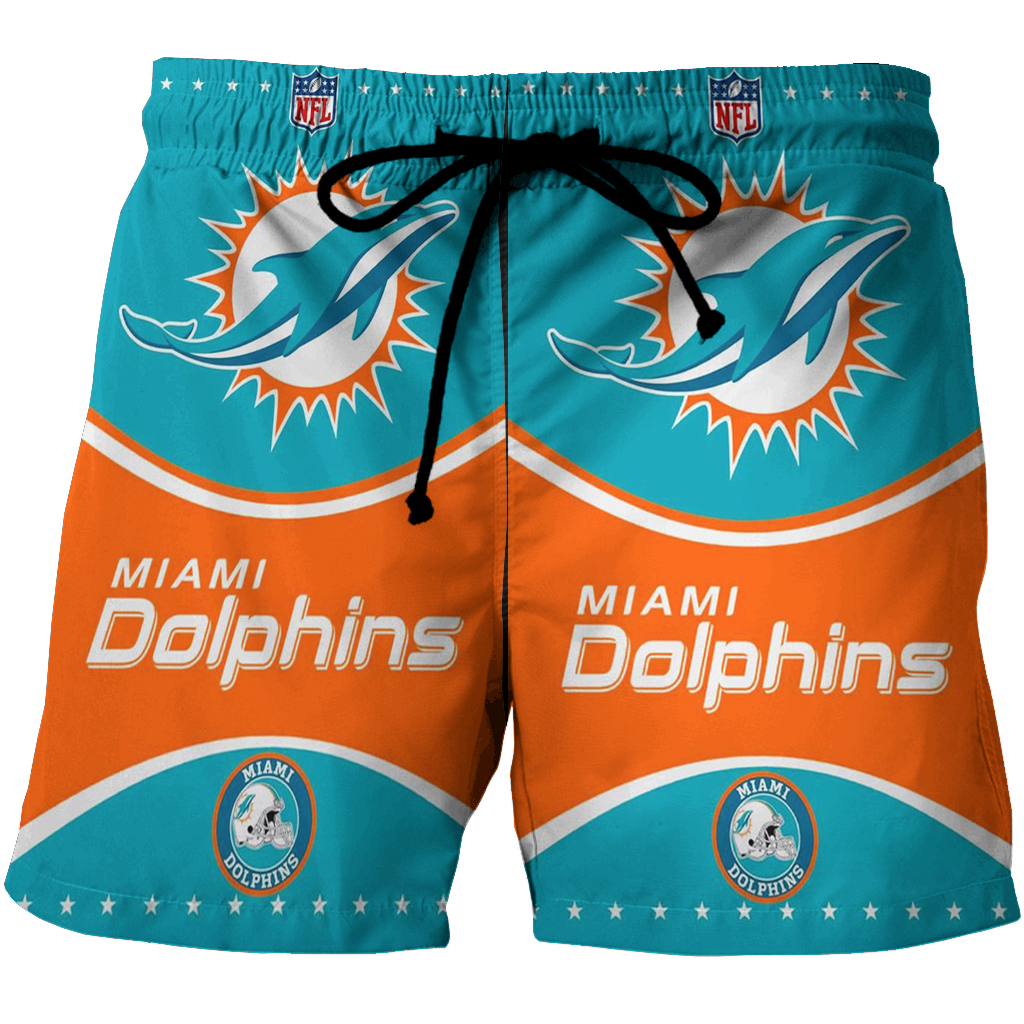 Miami Dolphins Logo 13 3D All Over Print Summer Beach Hawaiian Short