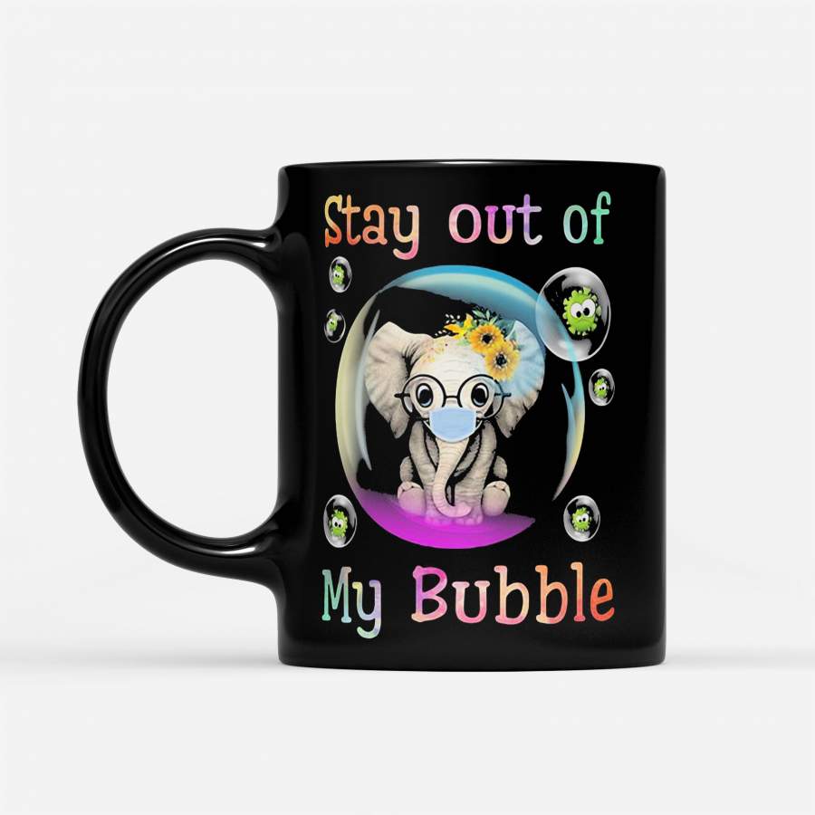 Stay Away From My Bubble Elephant Mask – Black Mug