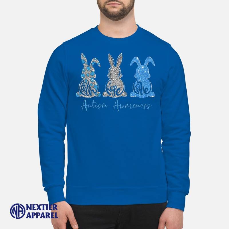 Rabbit Faith Hope Love Autism Awareness Shirt Unisex Sweatshirt