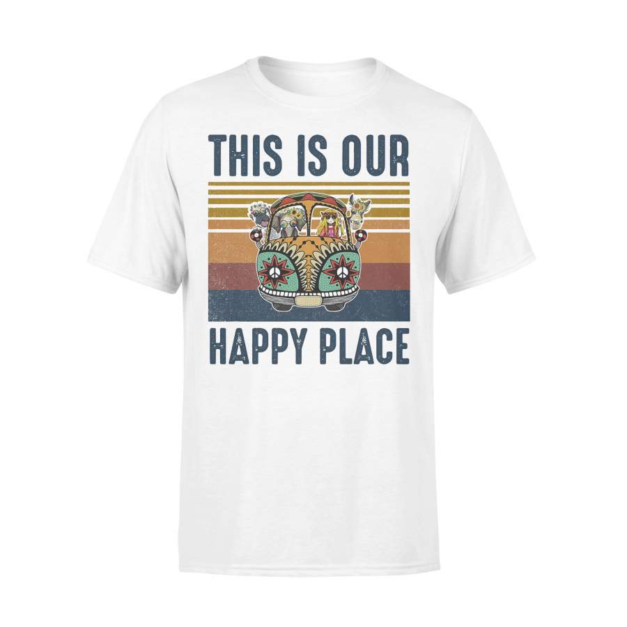 This Is Our Happy Place Hippie Animal Vintage Retro T-shirt