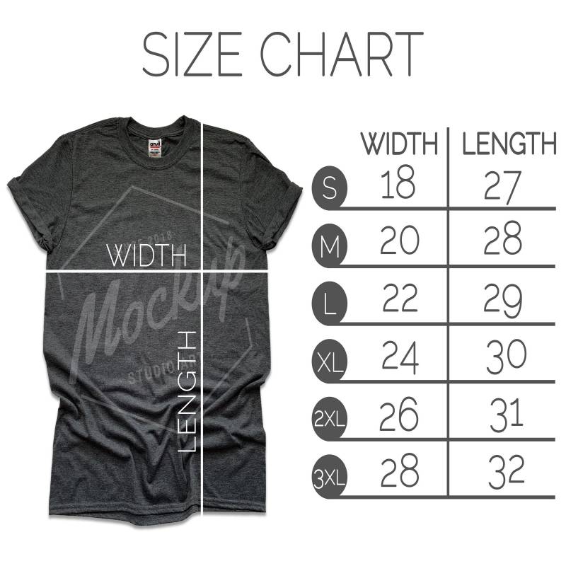 Anvil 980 Size Chart | Flat Lay Mockup T-shirt | Shirt ...