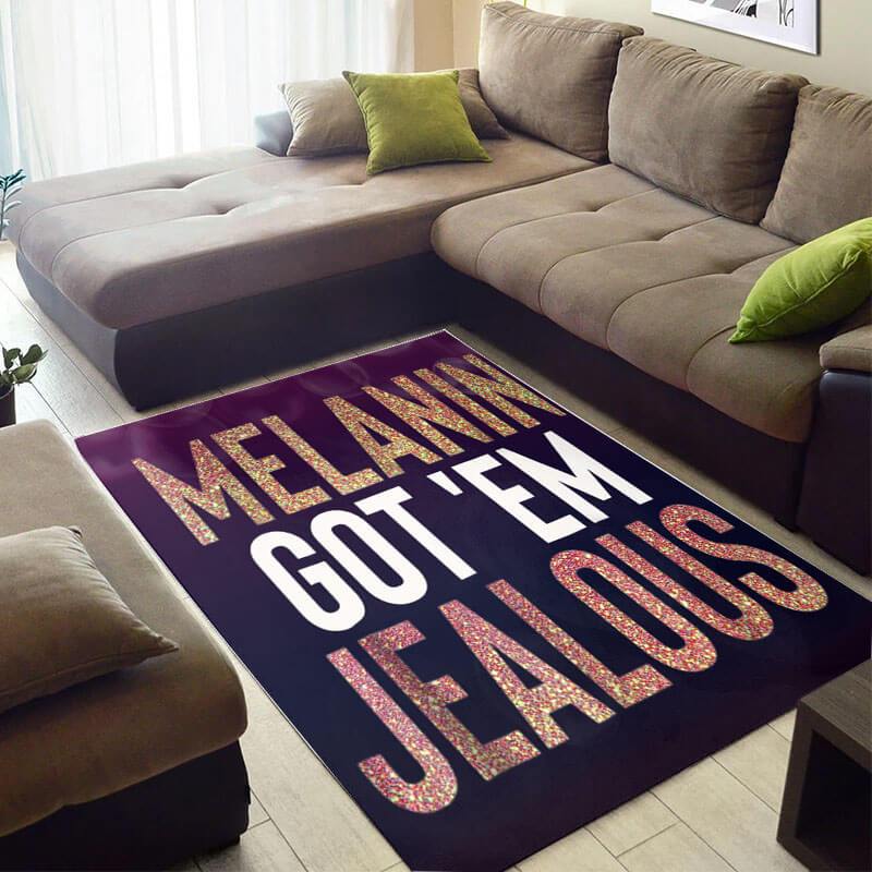 Modern African Rug Pretty Afrocentric Melanin Woman Melanin Jealous African Style Floor Rugs African Themed Home Decor WBG4235