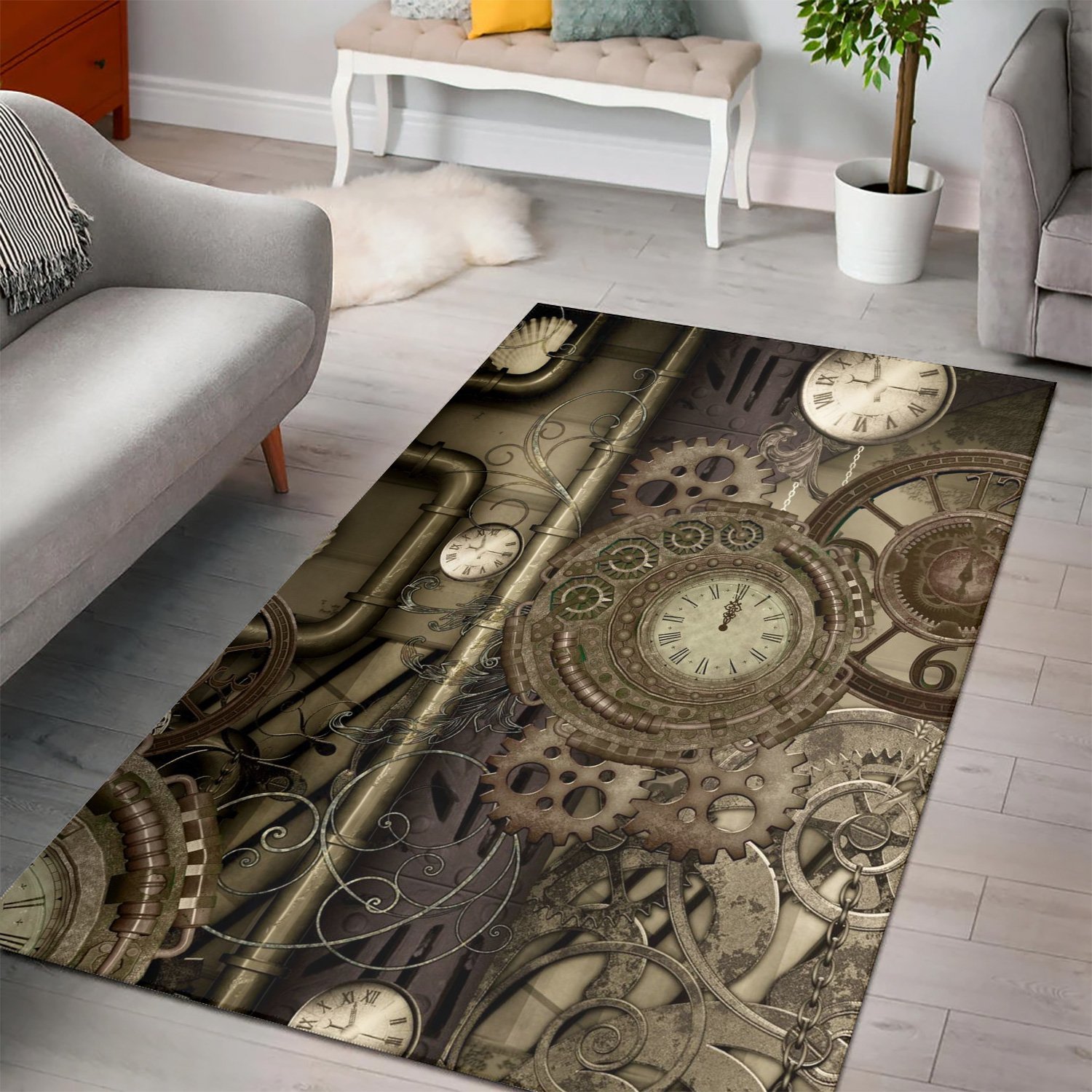 Steampunk Design  Music Rug,  Bedroom,  Halloween Gift