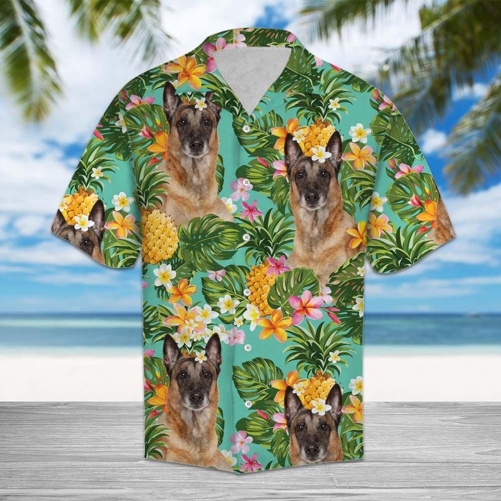 Tropical Pineapple Belgian Malinois Aloha Hawaiian Shirt Colorful Short Sleeve Summer Beach Casual Shirt For Men And Women