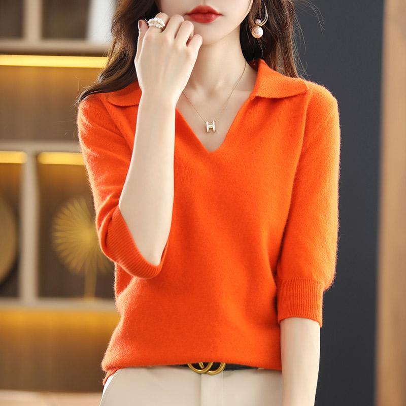 Spring Autumn Korean Style Solid Simple Sweater Top Women Elegant Fashion All-match Knitting Pullover Ladies Temperament Jumper alx