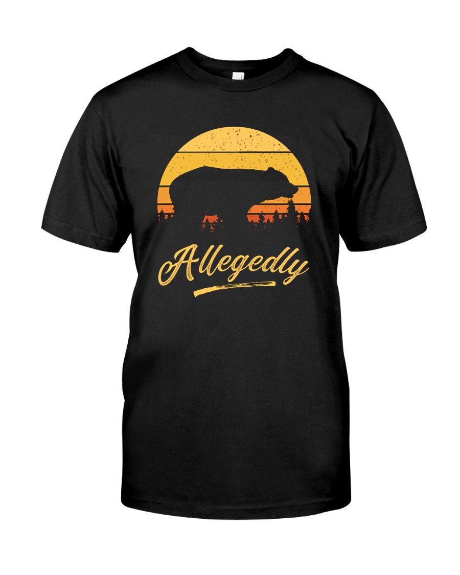 Allegedly Bear Vintage Retro Sunset Distress Gift T-Shirt