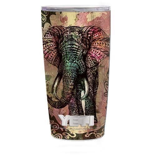 Tribal Elephant With Tusks Personalized Name Stainless Steel Stainless Steel Tumbler Customize Name, Text, Number Dtcps