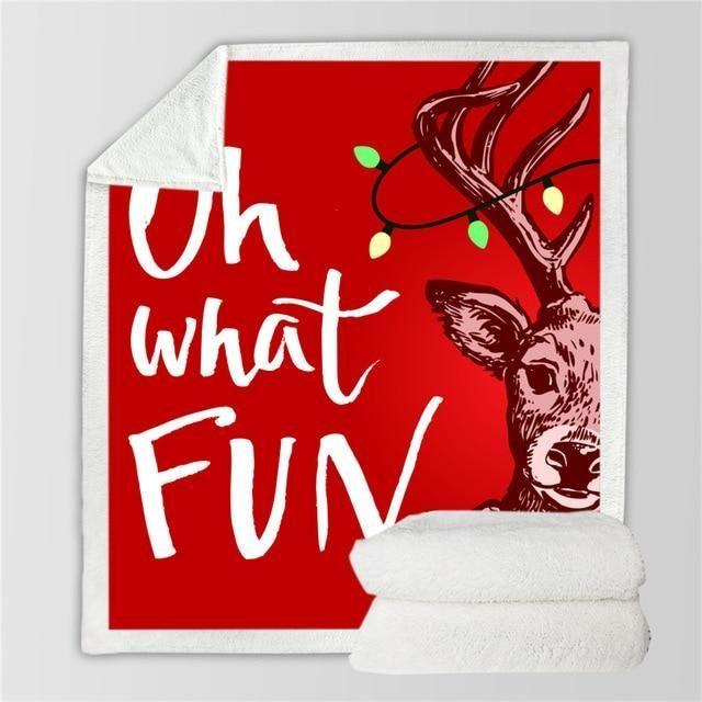 X-Mas Oh What Fun Blanket Christmas Decoration Ideas