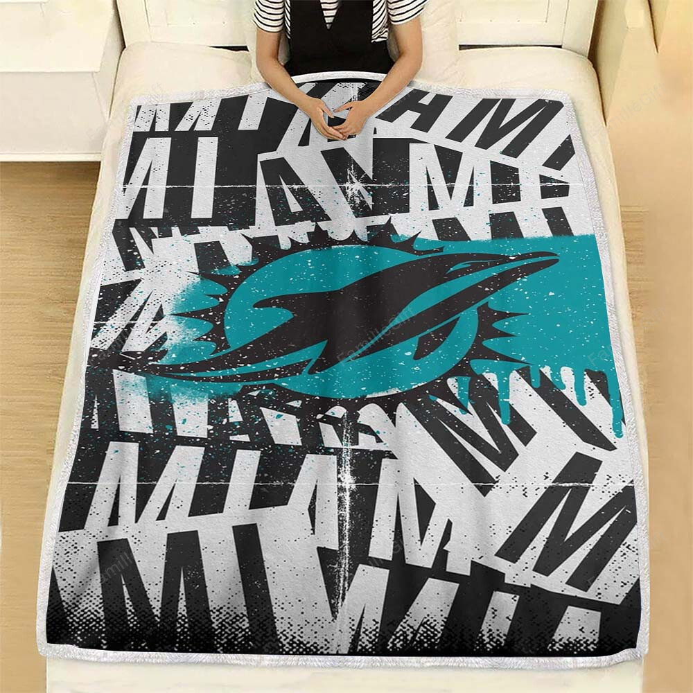 Dolphins Fleece Blanket – Miami Soft Blanket, Warm Blanket