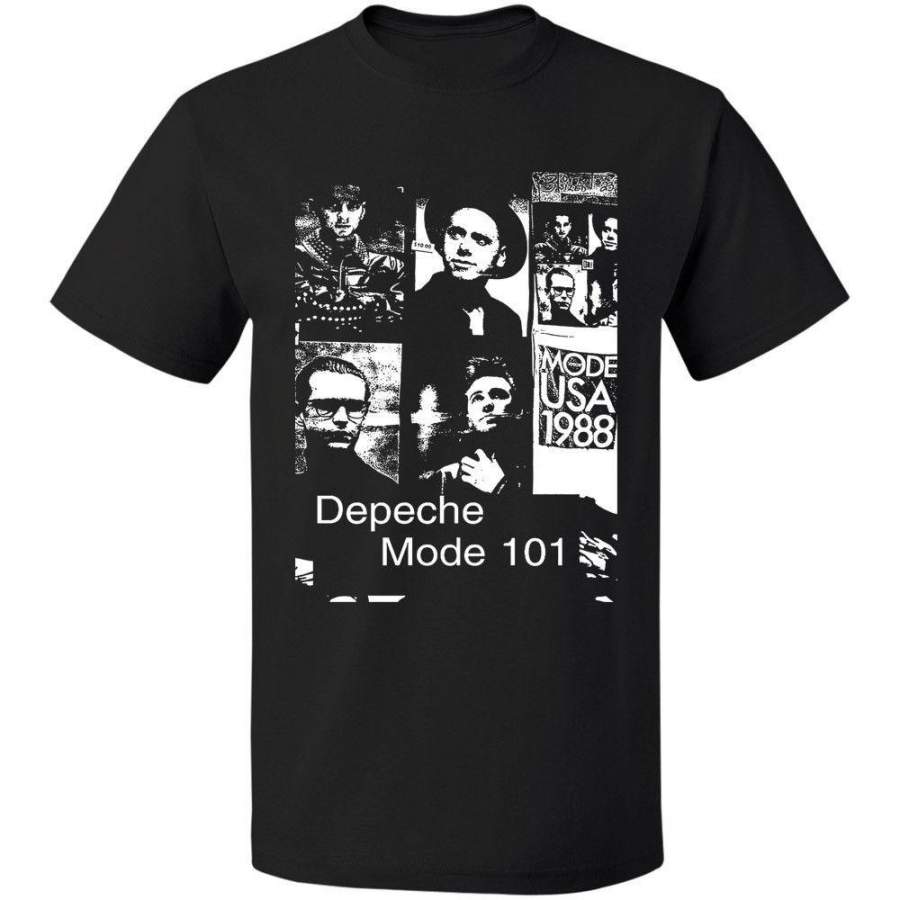Vintage Depeche Mode 101 From US Graphic Tee Shirt Men Casual Cotton T-shirt Fashion Short Sleeves Tops Clothing