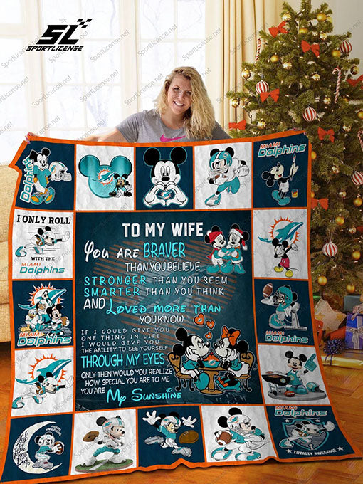 Bl – Miami Dolphins To My Wife Quilt Blanket