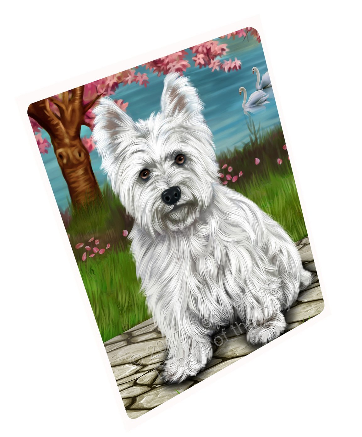 Westies Dog Art Portrait Print Woven Throw Sherpa Plush Fleece Blanket